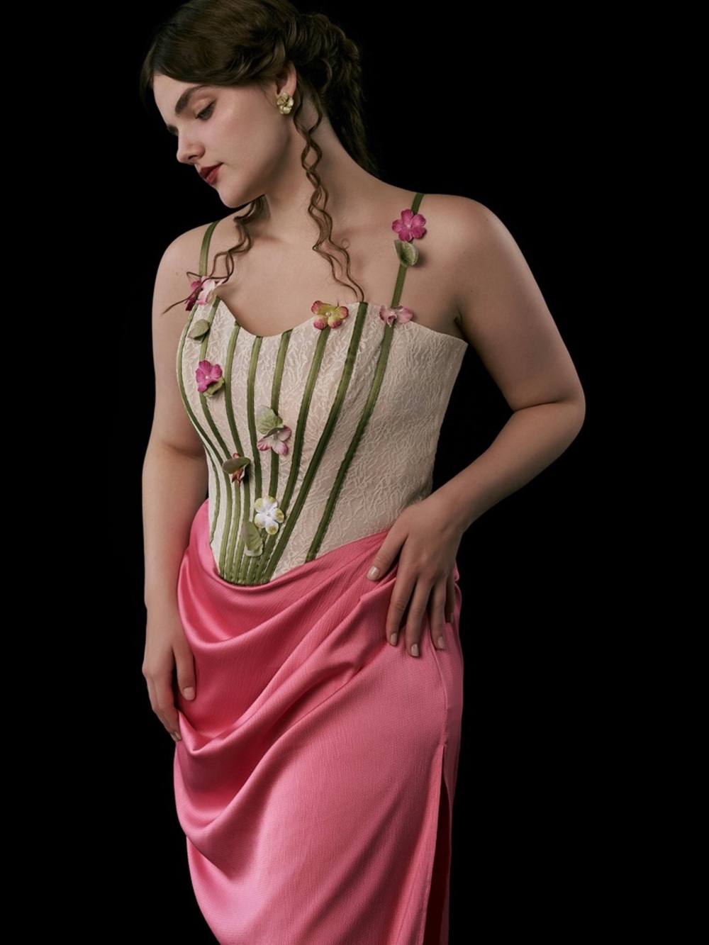 Curve & Plus Flower Vine Phantom Corset Dress by Lacemade - Picture 3 of 6